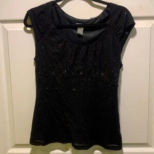 Fancy Black Sequined Top Ann Taylor Women’s L